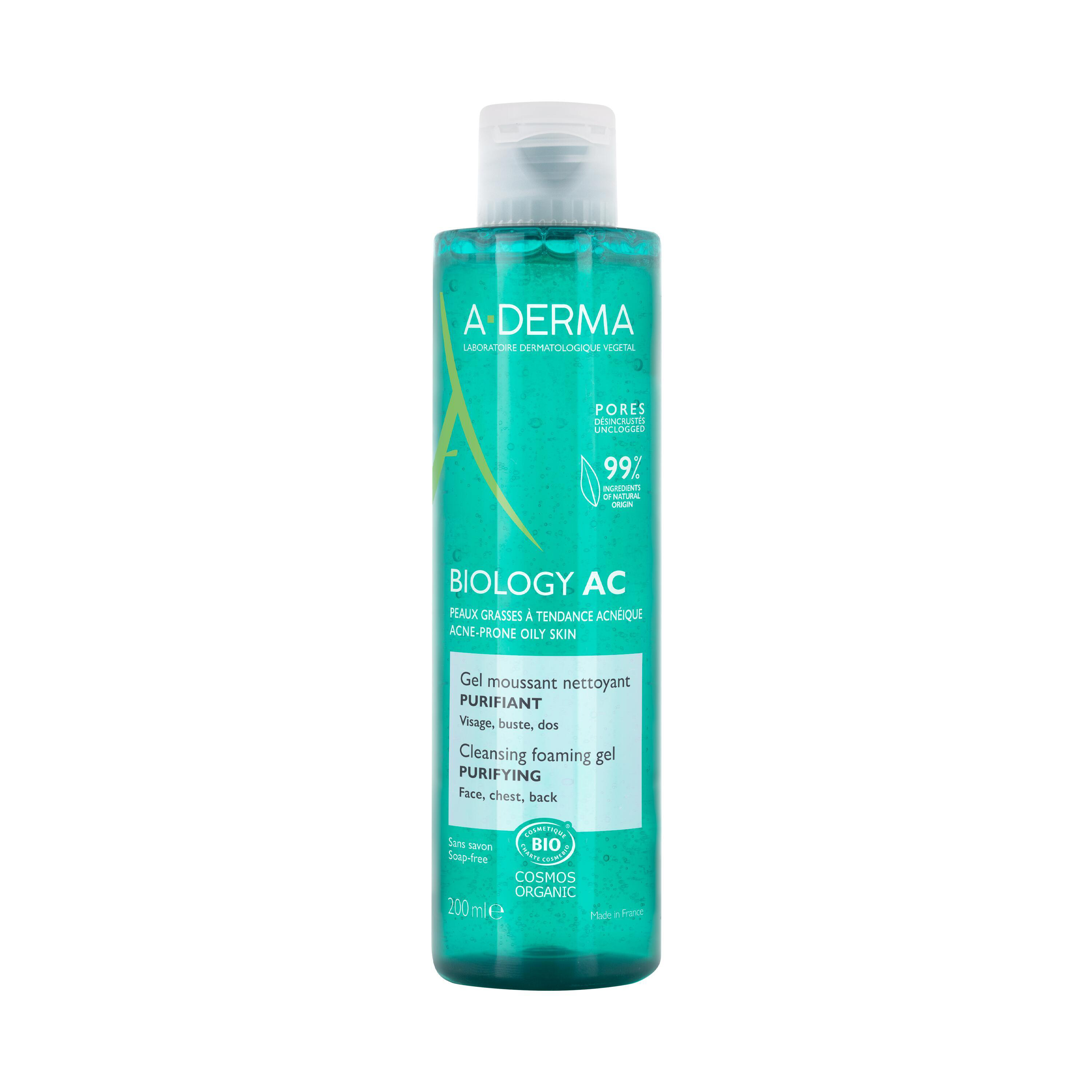 Biology AC Gel moussant purifiant Bio 200 ml — A-Derma