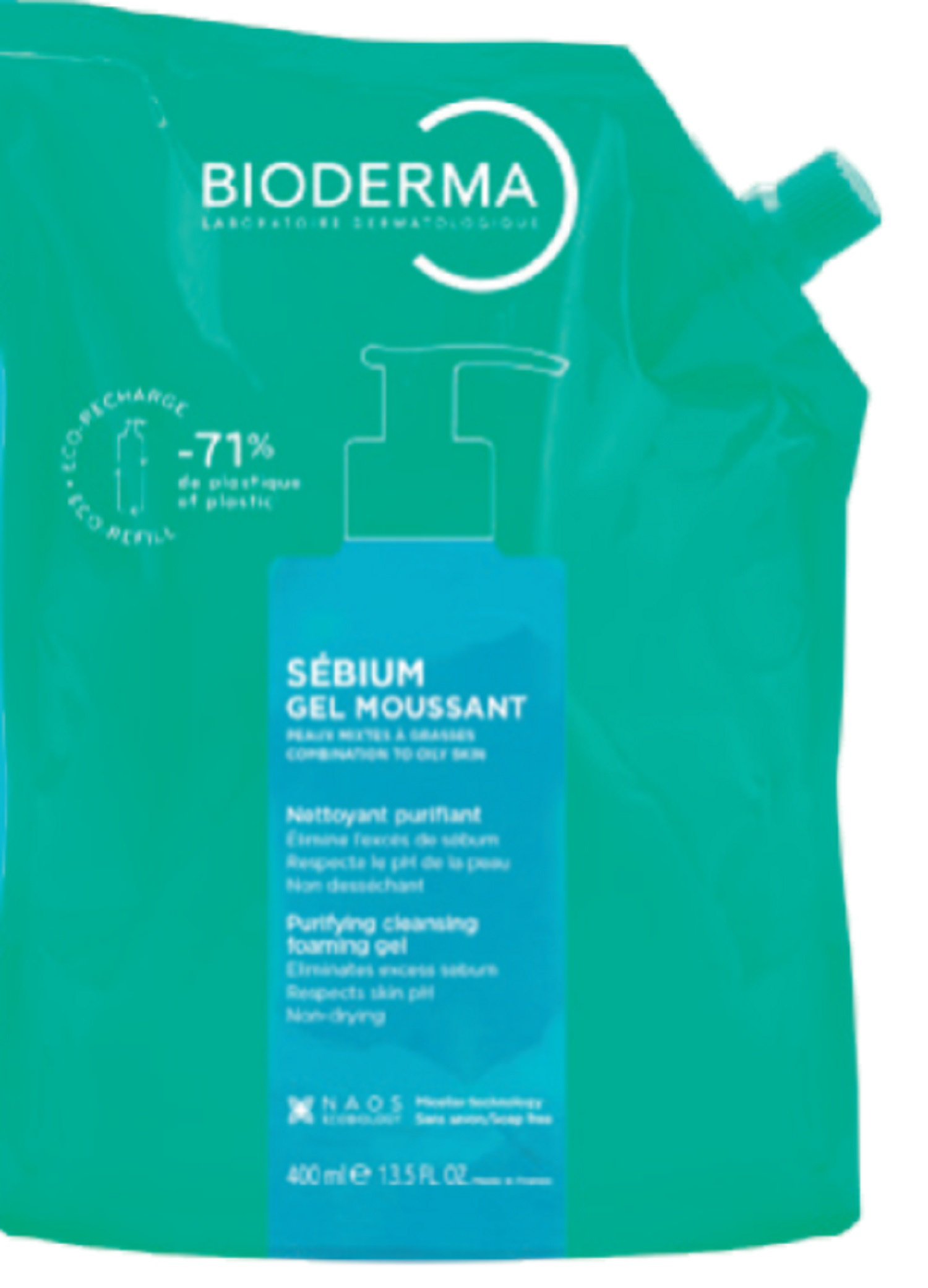 Sébium gel moussant eco-recharge Nettoyant purifiant 400ml — Bioderma