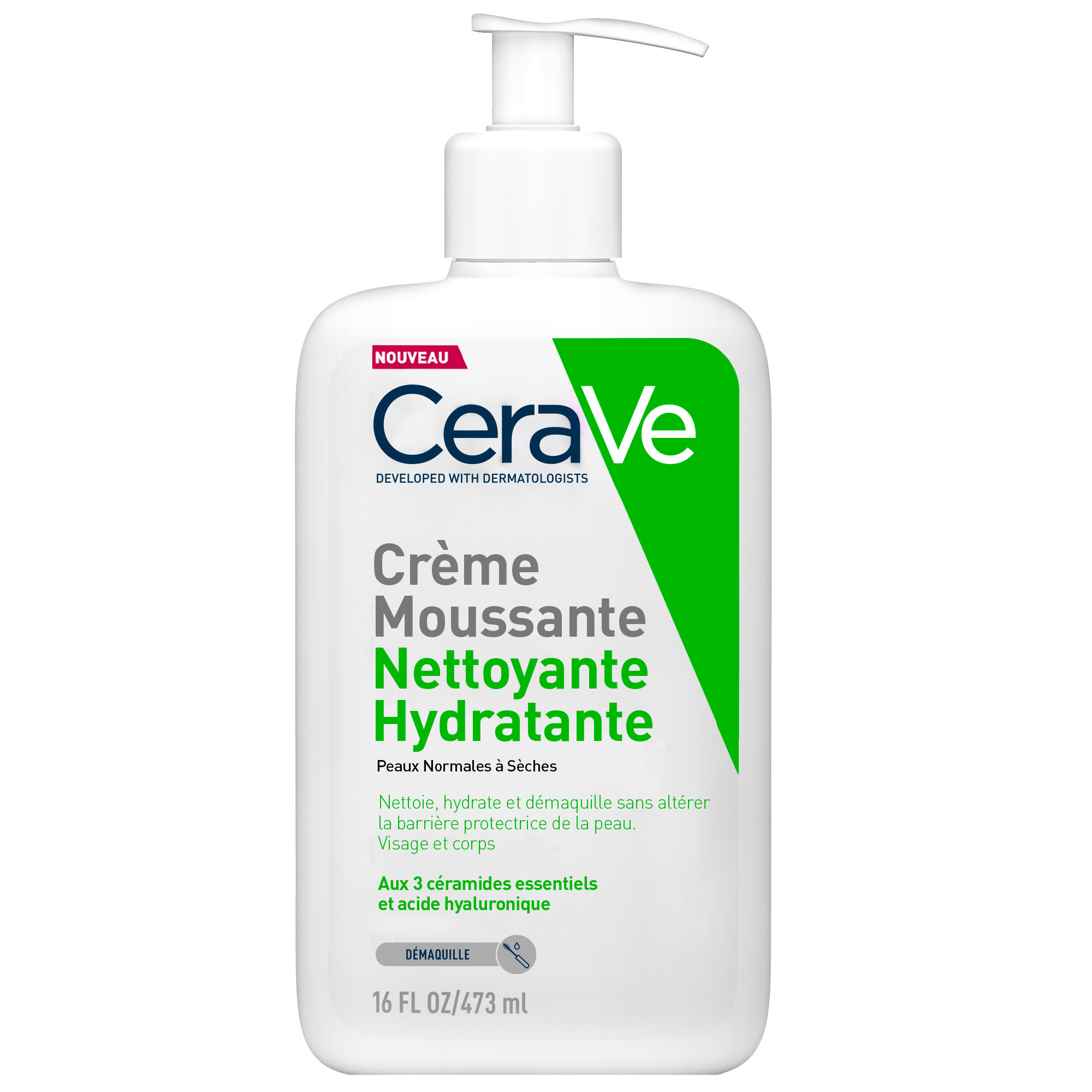 Crème Moussante Nettoyante Hydratante Visage 473ml — CeraVe