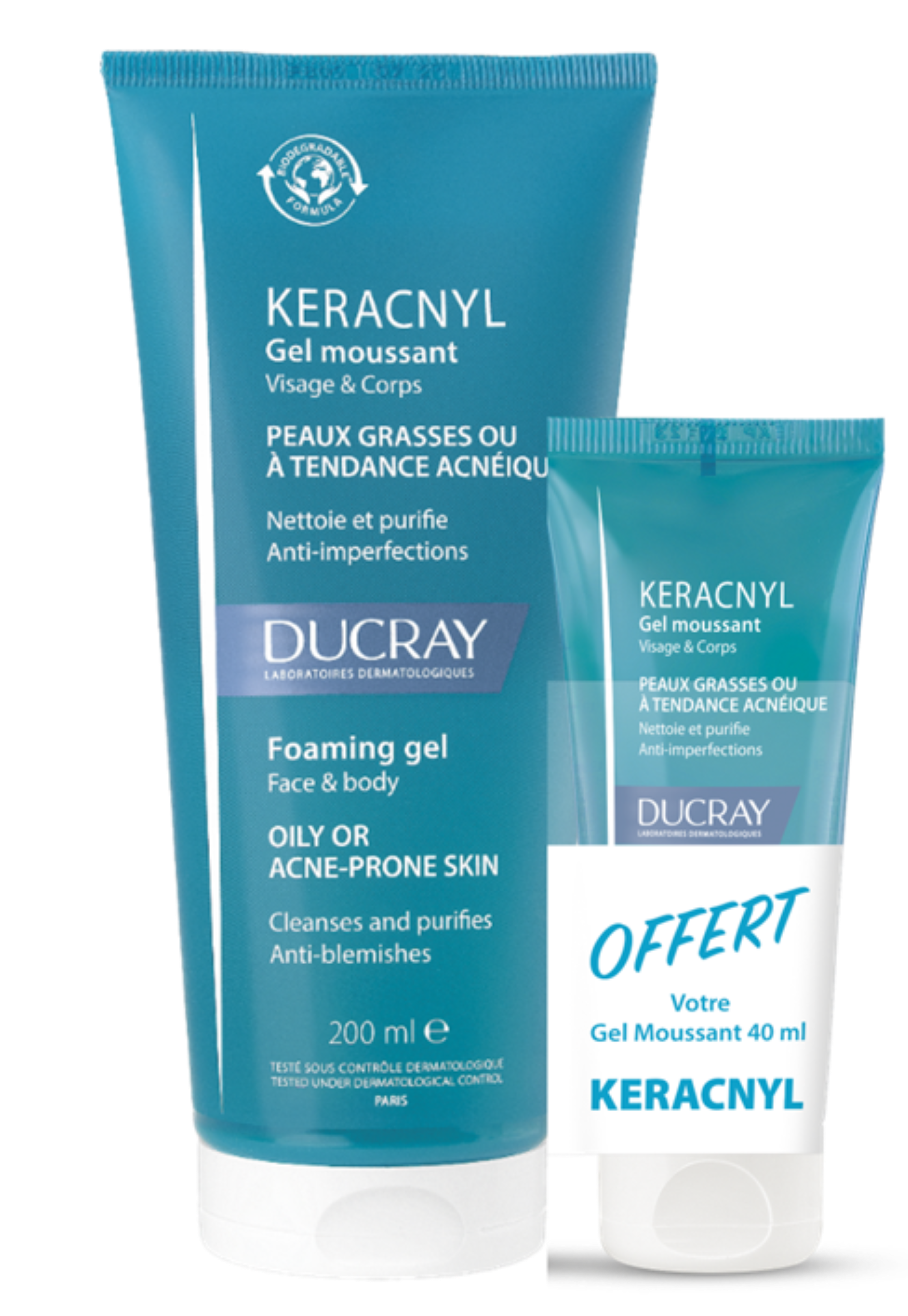 Keracnyl - Gel moussant 200ml + 40ml offert — Ducray