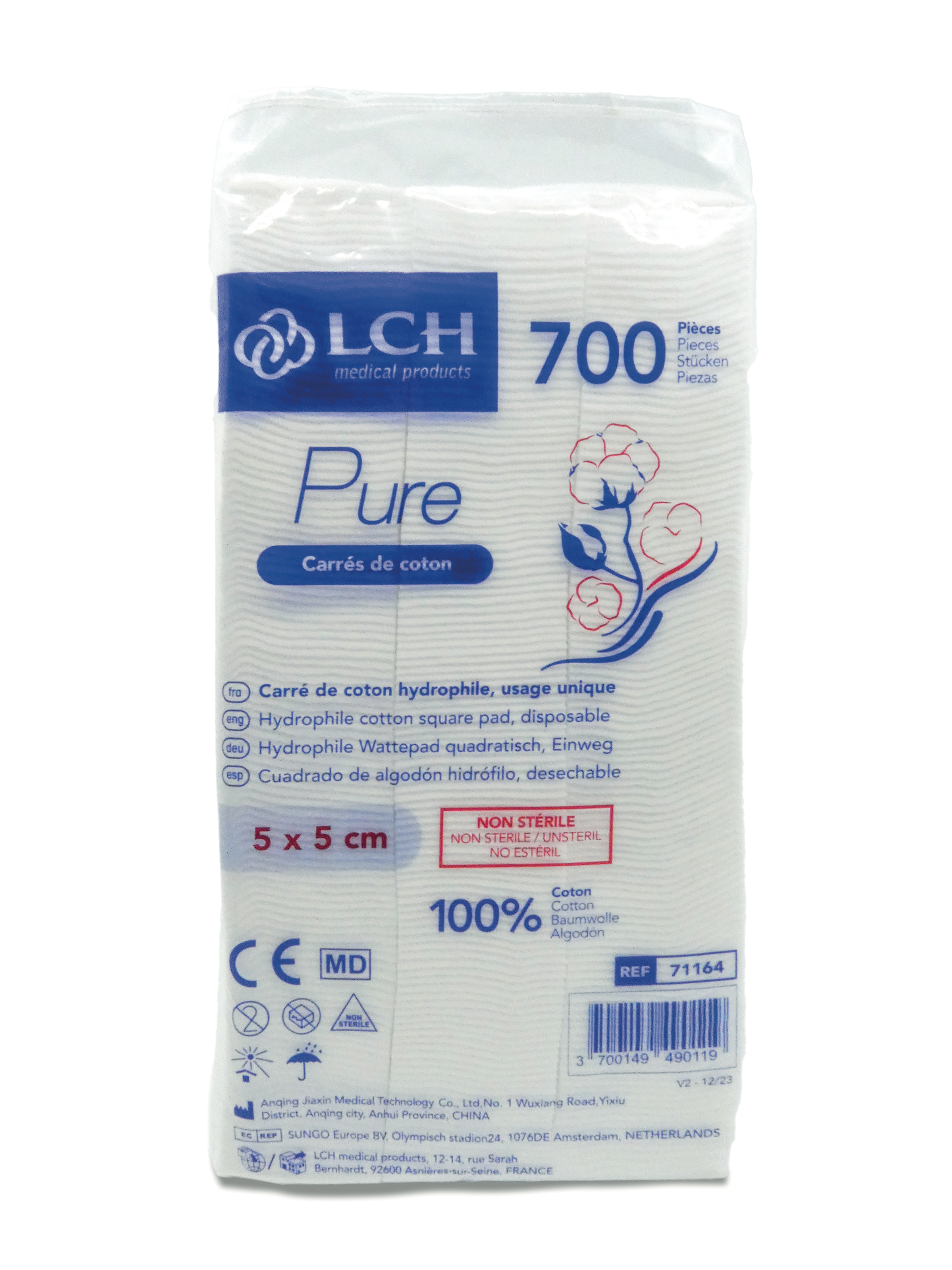 Coton Carrés 5x5cm Sachet de 700 Pièces — Lch